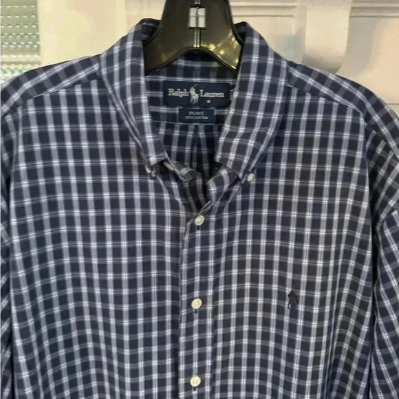 Ralph Lauren “Blake” men’s button down blue plaid shirt size medium - Picture 3 of 7